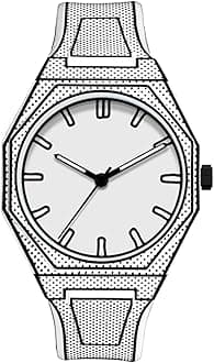 Men's Anime-Inspired Fashion Sketch Wristwatch Minimalist Creative Wormhole Design Stylish and Durable Timepiece for Men's Sports Watch