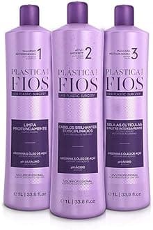CADIVEU Plastica Dos Fios Selagem Termica Kit (3x1000ml) - Brazilian Keratin Hair Botox - Brush - Relaxer - Unisex - Keratin-based - Curly, Coily, Wavy, Dry, Damaged Hair