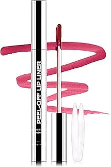 Peel Off Lip Liner Stain, Long Lasting Tattoo Lip Liner with Tweezer, Matte Finish Peel Off Lip Stain, Waterproof Transfer Proof Lip Stain Peel Off, Non-Stick Cup Nude Lip Stain Lipliner, 00