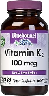 Nutrition Vitamin K2 Supplement 100 mcg Daily Vit K2 MK7 Heart Health & Bone Vitamins for Women & Men* - Vegan, non-GMO, Dairy-Free, Gluten-Free Vit K - 100 Vegetable Capsules