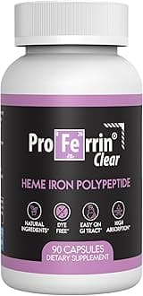 Clear Heme Iron Supplement, 90 Capsules- Superior Absorption, Easy on The Gut, Natural, Made in The US
