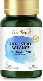 GinSen Her Estro Balance, AMH & Ovarian Health, Premium Nutrition for Female Hormonal Balance, 150 Capsules, Vegan Approved, Made in UK