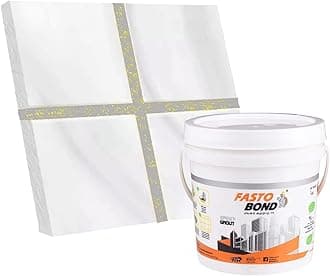 FASTO BOND Resin Epoxy Grout - 1 Kg-3 Kg & 5 Kg - Goldan_ Glitter-Sparkle Colors Tile Grout_Fastobond | 3 Components Only | Premixed Glitter For Uniform Finish (1 Kg, Silver Gray Golden), 1 Bucket