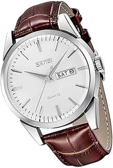 - Watch for Men Business Dress Classic Fashion Casual Black Leather Quartz Analog Waterproof Calendar Date Light Simple Wrist Watches Dad Fathers Gifts