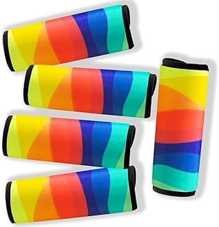 Luggage Tags for Suitcases-Suitcase Tags Identifiers Bulk Luggage Handle Wrap Luggage Tag/Identifiers/Marker Travel Accessories for Flying Airplane(Rainbow)