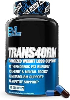 EVL Thermogenic Fat Burner Support - Fast Acting Weight Loss Energy and Appetite Support - Trans4orm Green Tea Supplement for Men and Women - 60 Servings