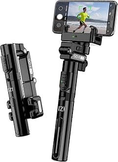 IZI GO X Lite Smartphone Stabilizer with Remote | Automatic Rotation, AI Tracking | 420mm Telescopic Rod | 6H Runtime | 310g Payload, Live Vlogging YouTube Gimbal for Android & iOS.