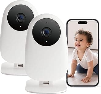 nooie 2 Pack Baby Monitor WiFi 2K Baby Monitor and Camera with Night Vision, Motion/Sound Detection, App Control, 2-Way Audio, Works with Alexa/Google, SD Cloud Storage