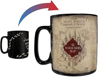 Morphing Mugs Harry Potter - Marauder's Map - I Solemnly Swear – 16 oz Large Ceramic Heat Sensitive Clue Mug – Full image revealed when HOT liquid is added MMUGC924