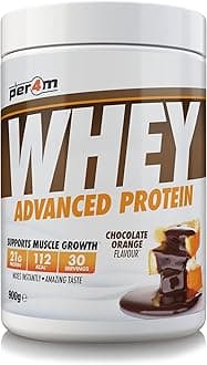 Per4m Whey Protein Powder | High Protein Shake for Muscle Growth & Recovery | Low Sugar Gym Supplement | Sports Nutrition Drink + Amino Acids (900g, Chocolate Orange)