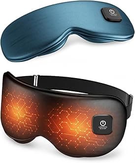 Heated Eye Mask - Cordless Eye Mask for Dry Eyes, Eye Relief, Improved Sleep, Washable Eye Heating pad for Travel and with Replaceable Shell