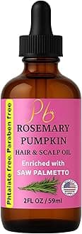 Rosemary Oil for Hair Growth, Scalp & Fuller-Looking Hair | Blend with Pumpkin Seed, Saw Palmetto, Mint & Vitamin E | Rosemary & Mint Hair Oil | 2 fl oz