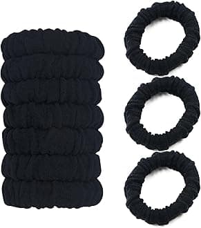 No Damage Soft Polyester Hair Ties, No Tug Scrunchies Hair Bands with Strong Elasticity – Black