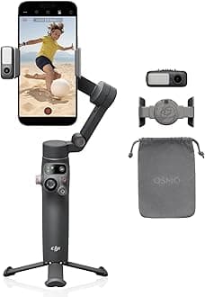 DJI Smartphone Gimbal Osmo Mobile 7P Gimbal Stabilizer (iPhone/Android), Native Tracking, Lighting, 3-Axis Smartphone Gimbal, Quick Start One-Tap Editing, Built-in Extension Rod & Tripod, 10 Hours of