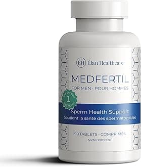 Medfertil for Men Dietary Supplement (90 ct) with L-Carnitine, Vitamin C, E, B12, Folate, Zinc, Selenium, and Co-Q10 / Once a Day Tablet/ 3 Month Supply/Elan Healthcare