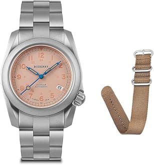 BODERRY Men's Watch Titanium Automatic Field Watch 40mm Military Watch Day Date Function 100M Waterproof with Titanium Bracelet Japanese Mechanical Movement & Screw Down Crown—Voyager