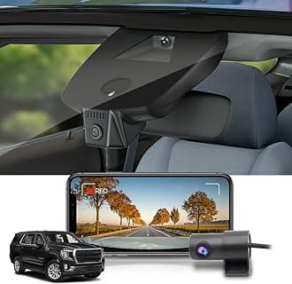 Front 2160P +Rear 1080P Dash Cam Adapts for GMC Yukon 2021-2024 & XL Denali AT4 SLE SLT (HD2-6272) has Auto-Dimming, OEM Style, Dual Loop Recording, WiFi&APP, G-Sensor, Easy to Set, 128GB Card