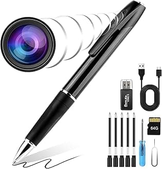 1080P Mini Pen with Video- One Button Surveillance, 64GB Nany Camera Invisible Body Cam, Taking Photo Ideal for Home Security