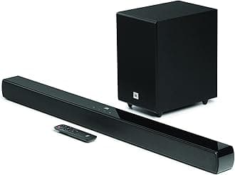 JBL Cinema SB241, Dolby Digital Soundbar with Wired Subwoofer for Extra Deep Bass, 2.1 Channel Home Theatre with Remote, HDMI ARC, Bluetooth & Optical Connectivity (110W)