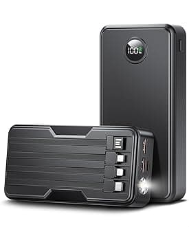 Power Bank 40000mAh Portable Charger 22.5W with 5 Outputs & 2 Inputs LED Display Equipped with Flashlight External Battery Pack for iPhone 16/15/14, Samsung, Etc