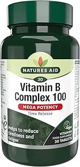 Vitamin B Complex 100 – High Potency B Vitamins 100mg for Energy, Metabolism, Nervous System & Immune Support – Vegan, Gluten Free, Non-GMO, Time Release – 30 Tablets