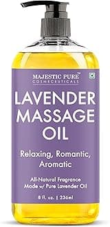 Lavender Massage Oil for Massage Therapy - Refreshing, and Relaxing - Natural Oils with Lavender Essential Oil - for All Skin Types - Men and Women Massage Lotion - 8 fl oz