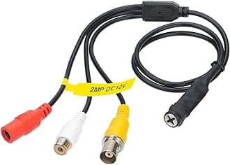 KSRplayer Mini Analog CCTV Camera AHD 2MP 1000TVL Spy Hidden Pinhole Security Camera 3.6mm 90 Degree Surveillance Camera AV RCA Output (Linear)