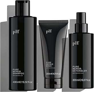 pH PURE HAIR Repair Shampoo & Conditioner Set - Hydrating Hyaluronic Acid Shampoo, Hair Mask & Detangler Spray for Damage Repair - 13.52 oz + 6.67 oz