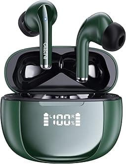 Wireless Earbuds, Bluetooth Headphones 5.3 with LED Power Display Charging Case,True Wireless Earphones Deep Bass Stereo Sound TWS Microphone, IP67Waterproof for Sleep Sport Workout Gam（Dark Green）