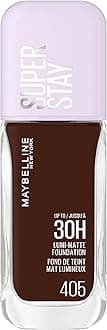 Maybelline New York Super Stay up to 30HR Lumi-Matte Foundation, Medium-Full Coverage, Vegan Formula*, Amino Acids, Niacinamide, Vitamin E, All Day Wear - Shade: 405