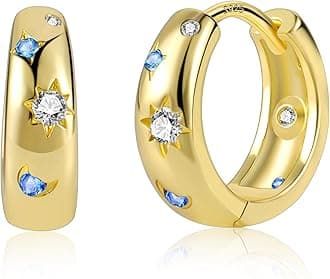 ASH'S CHOICE Hoop Earrings for Women, 925 Sterling Silver Hoop Earring mit AAA+ Zircon Diamond Rhinestones Earrings, Small Cartilage Huggies Hoop Earring Shiny Cute Twist Oval Hoop Earrings for Women