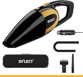 - Car Vacuum Cleaner: 120W&5500Pa Strong Suction,Washable Hepa Steel Filter,Copper Motor with Aluminium Fan,Compact&Lightweight for Dry Use,Sleek Mirror Body,14.7Ft Long Cable,0.5 Liter