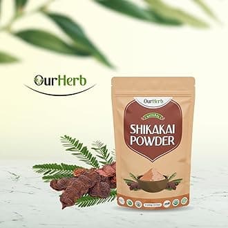 OurHerb Pure & Natural Shikakai (Acacia concinna) Powder for Hair Care with Wooden Spoon - 100g | 3.5 Oz