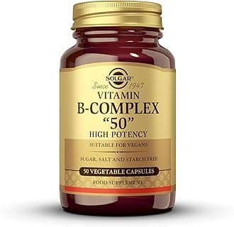 Solgar Vitamin B-Complex ''50'' Vegetable Capsules - Pack of 50 - High Potency Daily Capsule - Supports Mental Performance, Reduces Fatigue - For Busy and Active Lifestyles - With Thiamine, Riboflavin, Folic Acid - Vegan