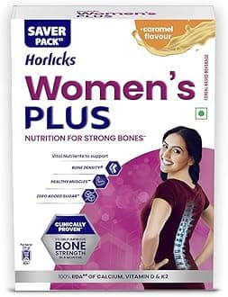Horlicks Women's Plus Caramel Nutrition Drink 400 g Refill Pack, Nutrition for strong Bones with 100% daily Calcium & Vitamin D - No Added Sugar