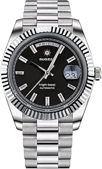 Sugess Day Date S433 Men's Watches Automatic Seagull ST2146 Sapphire Crystal Waterproof Luxury Mechanical Wristwatch