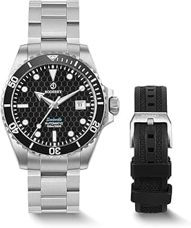 BODERRY Men's Automatic Dive Watch - Japanese Movement, Titanium Case/Bracelet, Sapphire Crystal, 200M Waterproof, Swiss Super-LumiNova, Screw-Down Crown
