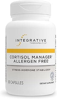 Cortisol Manager Allergen Free - Adrenal Health Support Supplement for Healthy Stress Response* - Vegan, Non-Dairy & Gluten-Free - 90 Capsules (45 Servings)