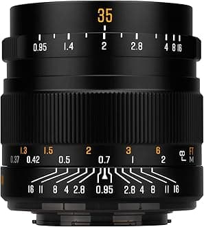 Brightin Star 35mm F0.95 Manual Focus Prime Lens for Canon EOS-M Mount Mirrorless Cameras, APS-C Large Aperture Fixed Lens, Fit for M6, M50, M5, M3, M200, M10, M100, M, M2 (Black)