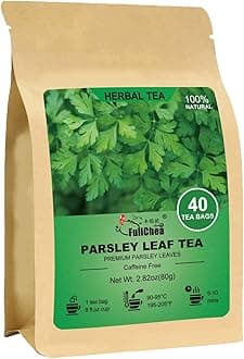 Parsley Tea Bags, 40 Teabags, 2g/bag - Premium Parsley Leaves - Non-GMO - Caffeine-free - Aid Digestion & Boost Immunity