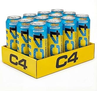 C4 Performance Energy Drinks Millions Bubblegum 500ml (12 Pack) | Sugar Free Energy Drink with 160mg Caffeine, 250mg Betaine, 1050mg Taurine | Low Calorie Fizzy Drinks for On The Go Energy and Focus