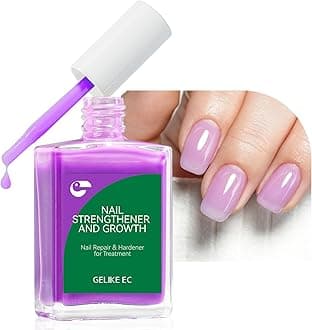Nail Growth Oil and Strengthener Polish: Lavender Haze 15ml 6 in 1 Natural Hardener - Long Lasting Nail Polish Hardener Extra Strong and Growth for Daily Work Home Salon