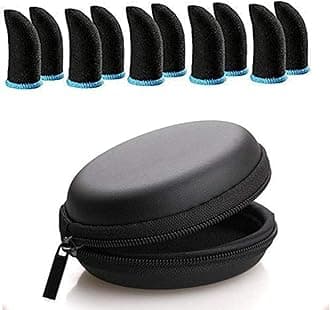 (10 Pcs with Black Pouch) Pubg Anti-Slip Thumb Sleeve, Slip-Proof Sweat-Proof Professional Touch Screen Thumbs Finger Sleeve for Pubg Mobile Phone Game Gaming Gloves Multi Colour