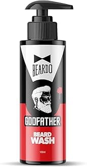 Godfather Beard Wash for men, 100ml | Aromatic, Woody Scent | Purifying & Hydrating Beard and Skin Cleaner with Avocado Oil, Argan Oil | Beard Shampoo for Clean & Healthy Beard