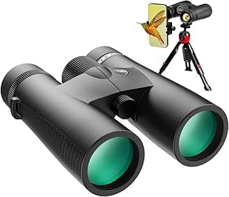 10x42 HD Binoculars for Adults High Powered with Phone Adapter, Tripod and Tripod Adapter, IPX7 Waterproof Binoculars with Clear Low Light Vision for Bird Watching Cruise Ship Travel