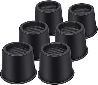 Bed Risers 4 Inch Heavy Duty, Round Furniture Risers for Bed Desk Table Sofa Couch，Bed Lifts Risers, Support up to 3300 Lbs(6 Pack Black)