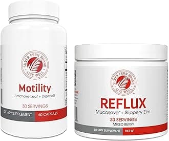 - Silver Fern Brand Slow Motility+ Kit – Digestive Support Bundle – 30-Day Supply – Berry Flavor Powder, Capsules – Artichoke Leaf, Okra, Ashwagandha, MucoSave – No Artificial Ingredients – Made in USA