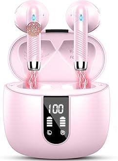 Wireless Earbuds, Bluetooth 5.4 Headphones NEW Wireless Headphones with 4 ENC Mic, 56H Bluetooth Earphones in Ear Noise Cancelling Deep Bass, Mini Ear Buds Bluetooth Earbuds IP7 Waterproof LED Display