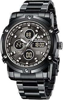 OLEVS Men's Casual Fashion Waterproof Gold Stainless Steel Band Quartz Gold Watches Gifts for Men