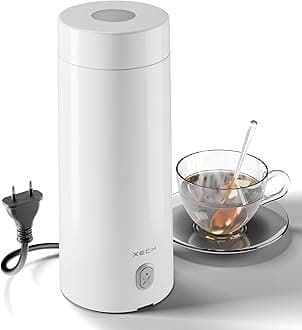 XECH Travel Electric Kettle, Mini Hot Water Kettle, Built-in Cable, Portable Bottle Design, 300W Heating Element for Boiling Water and Brewing Milk Free Tea and Coffee,